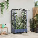 vidaXL Magasított Ágy Trellis-szel és Tetővel Szürke 124 x 40 x 129 cm
