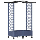 vidaXL Magasított Ágy Trellis-szel és Tetővel Szürke 124 x 40 x 129 cm