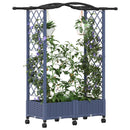 vidaXL Magasított Ágy Trellis-szel és Tetővel Szürke 124 x 40 x 129 cm