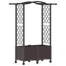 vidaXL Magasított Ágy Trellis-szel és Tetővel Barna 125 x 40 x 144 cm