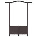 vidaXL Magasított Ágy Trellis-szel és Tetővel Barna 125 x 40 x 144 cm