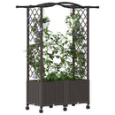 vidaXL Magasított Ágy Trellis-szel és Tetővel Barna 125 x 40 x 144 cm
