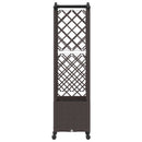vidaXL Magasított Ágy Trellis-szel és Tetővel Barna 125 x 40 x 144 cm