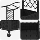 vidaXL Magasított Ágy Trellis-szel és Tetővel Fekete 125 x 40 x 144 cm