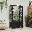 vidaXL Magasított Ágy Trellis-szel és Tetővel Fekete 125 x 40 x 144 cm