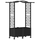 vidaXL Magasított Ágy Trellis-szel és Tetővel Fekete 125 x 40 x 144 cm