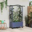 vidaXL Magasított Ágy Trellis-szel és Tetővel Szürke 125 x 40 x 144 cm