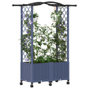 vidaXL Magasított Ágy Trellis-szel és Tetővel Szürke 125 x 40 x 144 cm