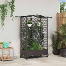 vidaXL Magasított Ágy Trellis-szel és Tetővel Barna 124 x 40 x 129 cm