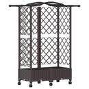vidaXL Magasított Ágy Trellis-szel és Tetővel Barna 124 x 40 x 129 cm