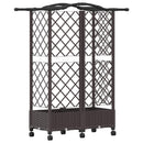 vidaXL Magasított Ágy Trellis-szel és Tetővel Barna 124 x 40 x 129 cm