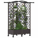 vidaXL Magasított Ágy Trellis-szel és Tetővel Barna 124 x 40 x 129 cm
