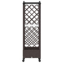 vidaXL Magasított Ágy Trellis-szel és Tetővel Barna 124 x 40 x 129 cm