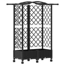 vidaXL Magasított Ágy Trellis-szel és Tetővel Fekete 124 x 40 x 129 cm