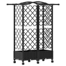 vidaXL Magasított Ágy Trellis-szel és Tetővel Fekete 124 x 40 x 129 cm