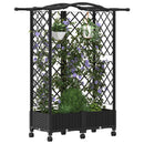 vidaXL Magasított Ágy Trellis-szel és Tetővel Fekete 124 x 40 x 129 cm
