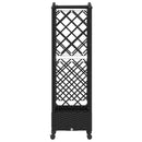 vidaXL Magasított Ágy Trellis-szel és Tetővel Fekete 124 x 40 x 129 cm