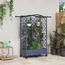 vidaXL Magasított Ágy Trellis-szel és Tetővel Szürke 124 x 40 x 129 cm