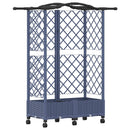 vidaXL Magasított Ágy Trellis-szel és Tetővel Szürke 124 x 40 x 129 cm
