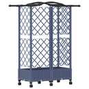 vidaXL Magasított Ágy Trellis-szel és Tetővel Szürke 124 x 40 x 129 cm