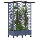 vidaXL Magasított Ágy Trellis-szel és Tetővel Szürke 124 x 40 x 129 cm