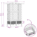 vidaXL Magasított Ágy Trellis-szel és Tetővel Szürke 124 x 40 x 129 cm