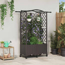 vidaXL Magasított Ágy Trellis-szel és Tetővel Barna 122 x 40 x 144 cm