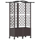 vidaXL Magasított Ágy Trellis-szel és Tetővel Barna 122 x 40 x 144 cm