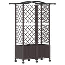 vidaXL Magasított Ágy Trellis-szel és Tetővel Barna 122 x 40 x 144 cm