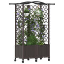 vidaXL Magasított Ágy Trellis-szel és Tetővel Barna 122 x 40 x 144 cm