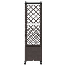 vidaXL Magasított Ágy Trellis-szel és Tetővel Barna 122 x 40 x 144 cm