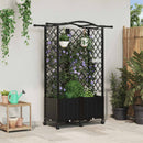 vidaXL Magasított Ágy Trellis-szel és Tetővel Fekete 122 x 40 x 144 cm