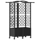 vidaXL Magasított Ágy Trellis-szel és Tetővel Fekete 122 x 40 x 144 cm