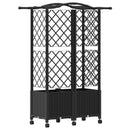 vidaXL Magasított Ágy Trellis-szel és Tetővel Fekete 122 x 40 x 144 cm