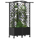 vidaXL Magasított Ágy Trellis-szel és Tetővel Fekete 122 x 40 x 144 cm