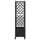 vidaXL Magasított Ágy Trellis-szel és Tetővel Fekete 122 x 40 x 144 cm