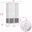 vidaXL Magasított Ágy Trellis-szel és Tetővel Fekete 122 x 40 x 144 cm