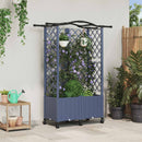 vidaXL Magasított Ágy Trellis-szel és Tetővel Szürke 122 x 40 x 144 cm