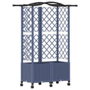 vidaXL Magasított Ágy Trellis-szel és Tetővel Szürke 122 x 40 x 144 cm