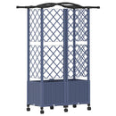 vidaXL Magasított Ágy Trellis-szel és Tetővel Szürke 122 x 40 x 144 cm