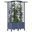 vidaXL Magasított Ágy Trellis-szel és Tetővel Szürke 122 x 40 x 144 cm