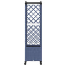 vidaXL Magasított Ágy Trellis-szel és Tetővel Szürke 122 x 40 x 144 cm