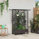 vidaXL Magasított Ágy Trellis-szel és Tetővel Barna 124 x 40 x 127 cm