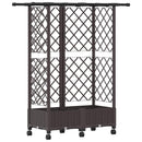 vidaXL Magasított Ágy Trellis-szel és Tetővel Barna 124 x 40 x 127 cm
