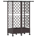 vidaXL Magasított Ágy Trellis-szel és Tetővel Barna 124 x 40 x 127 cm