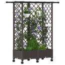 vidaXL Magasított Ágy Trellis-szel és Tetővel Barna 124 x 40 x 127 cm
