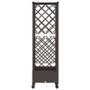 vidaXL Magasított Ágy Trellis-szel és Tetővel Barna 124 x 40 x 127 cm