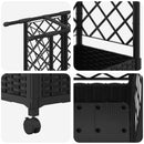 vidaXL Magasított Ágy Trellis-szel és Tetővel Fekete 124 x 40 x 127 cm
