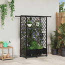 vidaXL Magasított Ágy Trellis-szel és Tetővel Fekete 124 x 40 x 127 cm