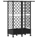 vidaXL Magasított Ágy Trellis-szel és Tetővel Fekete 124 x 40 x 127 cm